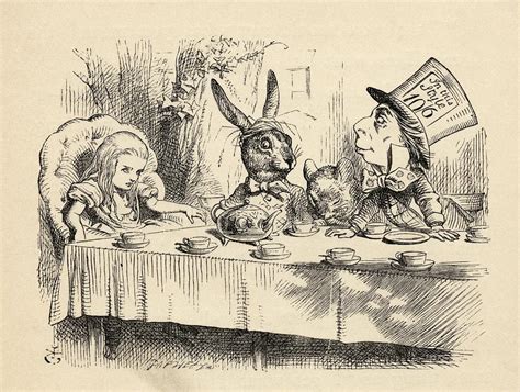 Alice At The Mad Hatter S Tea Party Drawing By Vintage Design Pics Pixels