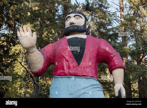 A Statue Of Paul Bunyan A Giant Lumberjack From American Folklore At