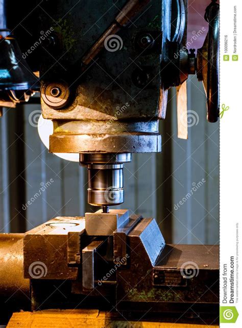 Old Mechanical Vertical Milling Machine Stock Photo Image Of Working