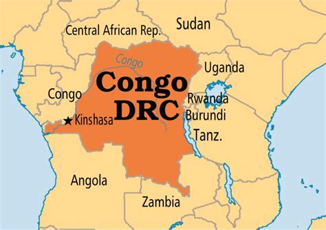 Drc Map Map Of Drc Middle Africa Africa