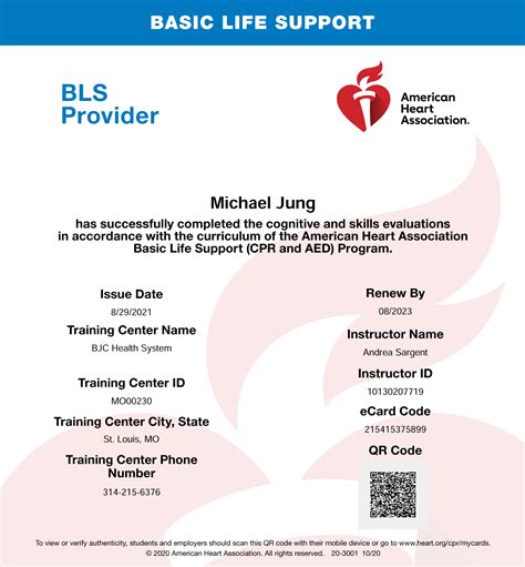 Bls Certification Michael S Jung Rn