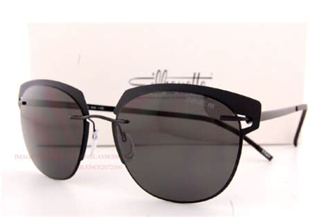 New Silhouette Sunglasses Accent Shades 8702 9040 Black Gray Polarized Titanium Ebay