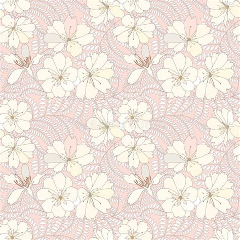 Floral Seamless Background Gentle Flower Pattern Stock Illustrations