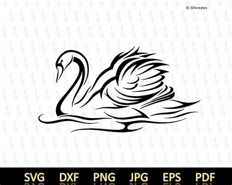 Swan Svg Tribal Swan Svg Abstract Tribal Stencil Art Dxf Png Cut