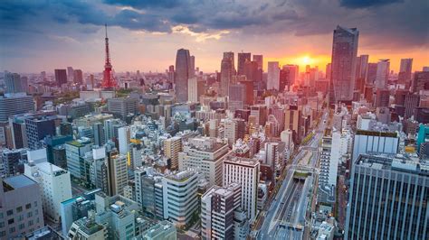1920x1080 Tokyo Skycrapper Building Sunset Cityscape