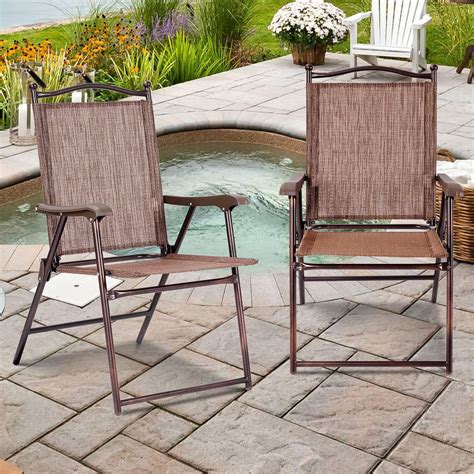 Slingback patio chairs are great to have as part of any patio or garden space. Gymax Set of 2 Folding Patio Furniture Sling Back Chairs ...