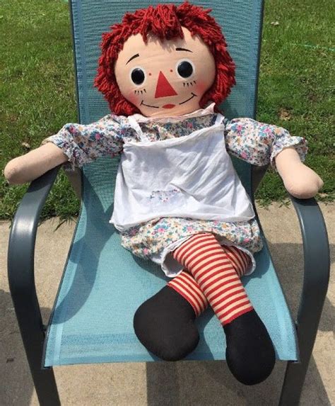 Large 3 Vintage Raggedy Ann Knickerbocker Rag Doll Annabelle 37” Ebay Raggedy Ann Raggedy
