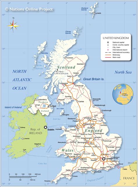 Large Detailed Political Map Of United Kingdom With Roads Images Images