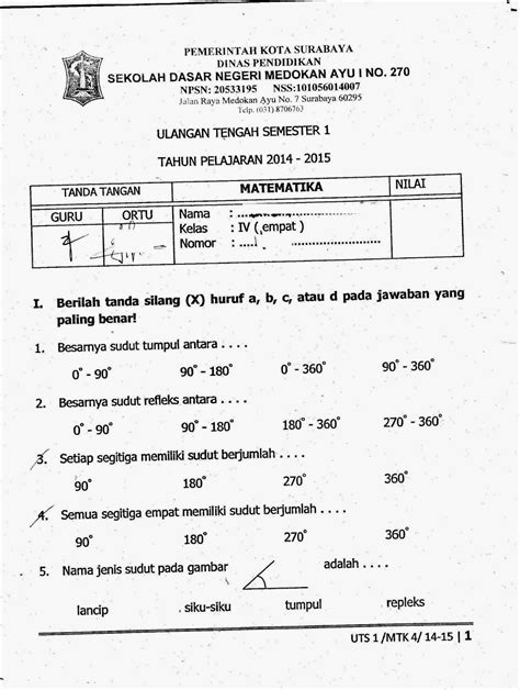 Latihan Soal Matematika Kelas 5 Sd Semester Genap