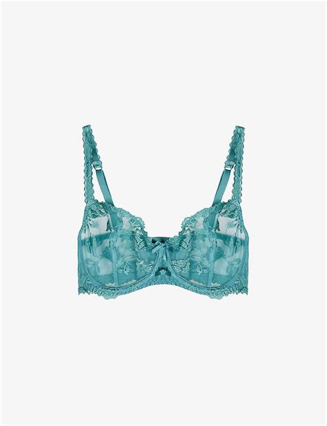 Aubade Lovessence Half Cup Floral Lace Bra In Blue Lyst