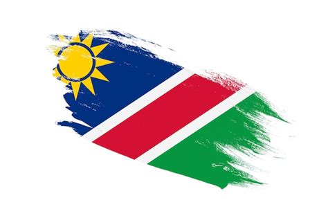 bandera de namibia con efectos pintados de pincel de trazo sobre fondo blanco aislado foto premium