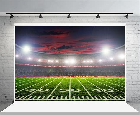Greendecor Polyster 7x5ft Football Pitch Backdrop Soccer Stadium