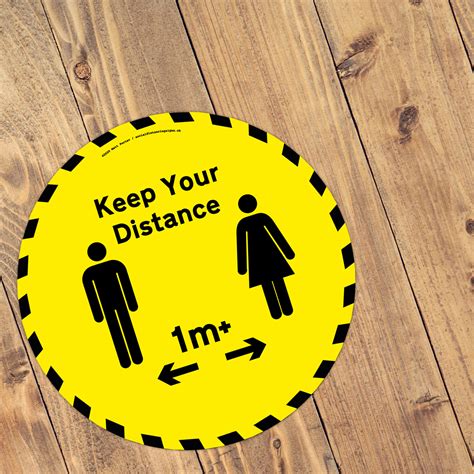 Keep Your Distance Social Distancing Warning Style Anti Slip Floor
