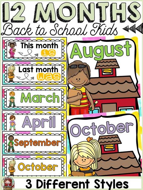 Back To School Classroom Decor Editable Months Of The Year Display