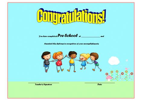Preschool Graduation Certificate Free Printable 10 Designs Fresh