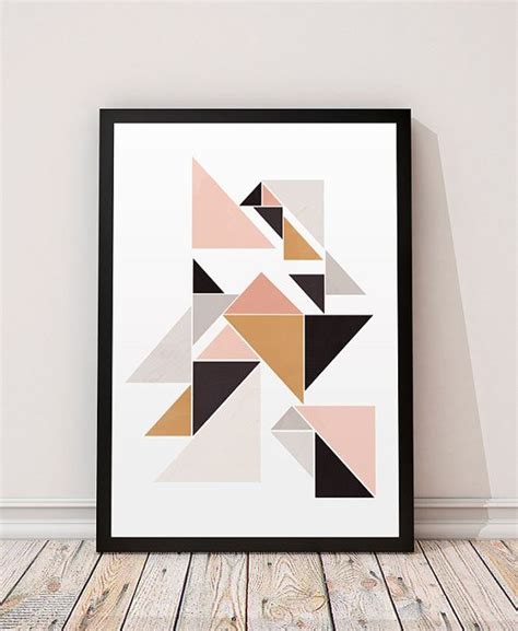 Geometric Decor Watercolor Print Nordic Design Minimalist Print