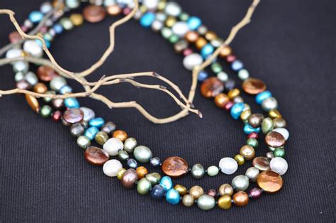 Long Multi Colored Freshwater Pearl Necklace