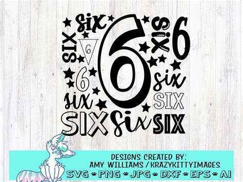 Number 6 Birthday Svg Six Svg 6 Year Old Svg Sixth Birthday Etsy