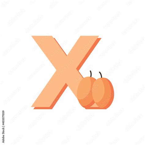 Alphabet Fruits Ximenia Caffra Clip Art Vector Illustration For Kids