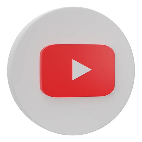 3d Youtube Logo Icon Isolated On Transparent Background 22498436 Png