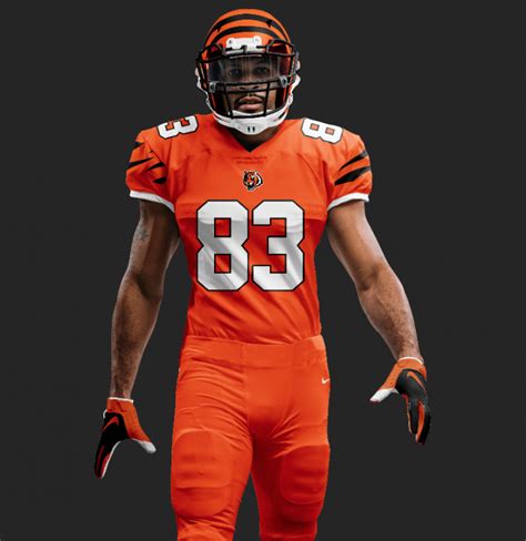 The jerseys come in orange, black and white variants, and so do the matching pants, which also feature contrasting stripes up and down both legs. Bengals getting new jerseys? - Page 3 - THE BENGALS FORUM ...