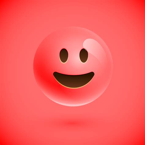 Red Realistic Emoticon Smiley Face Vector Illustration 308115 Vector