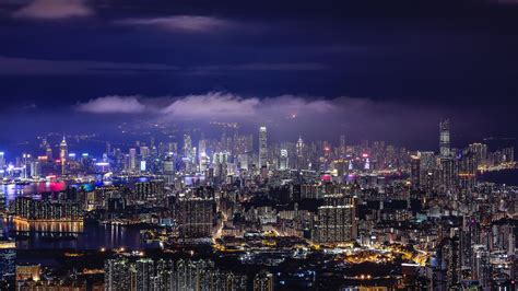 Cityscape Wallpaper 4k Hong Kong Night City Lights