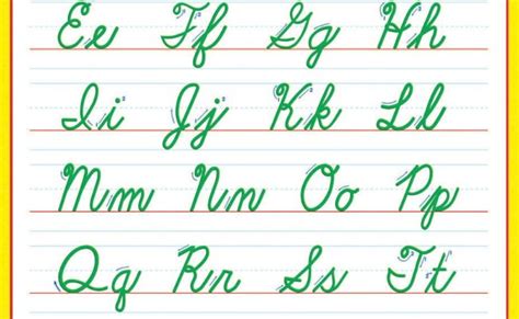 Cursive Alphabet Chart Free Printable