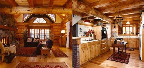 Heat was available from a handsome stone fireplace. Log Cabin Interiors Design Ideas ~ GOODIY