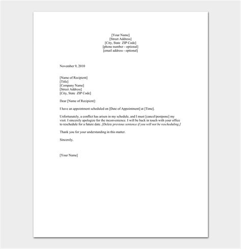 doctors appointment letter  sample letters formats