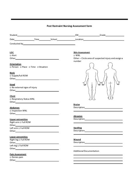 Head To Toe Printable Nursing Assessment Form Template Printable Porn