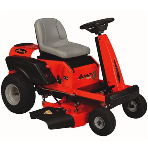 These mowers enjoy a traditional design and are operated with a steering wheel. Ariens 916002 AMP™ Rider 34-Inch Electric Battery-Powered ...