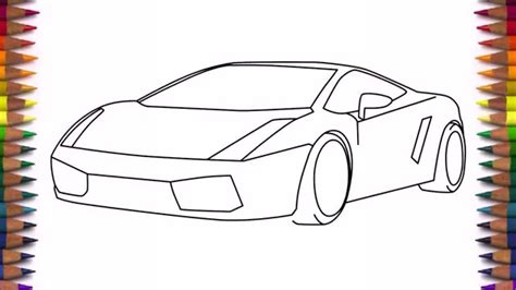 How To Draw A Car Lamborghini Gallardo Easy Step By Step Youtube