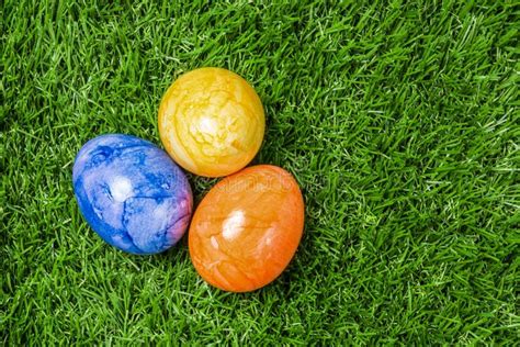 Three Colorful Easter Eggs Stock Image Image Of Three 83479617