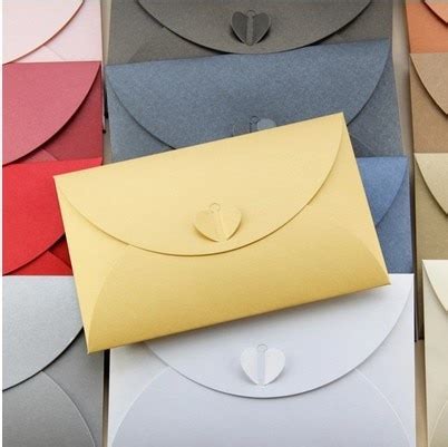 Vintage Love Buckle Pearl Paper Blank Envelopes Multicolor Business
