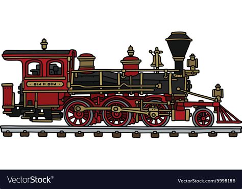 Old American Steam Locomotive Steam Train Stock Vector