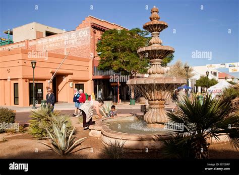 Fountain At Downtown Yuma Arizona United States Of America Usa Stock