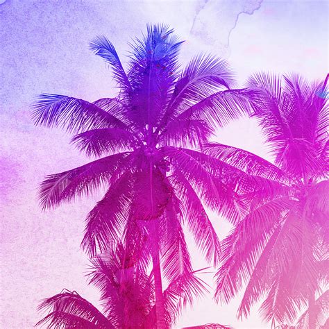 Neon Palm Tree Design Wall Prints For Living Room Tenstickers