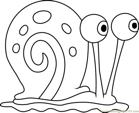 Gary The Snail Coloring Page For Kids Free Spongebob Squarepants