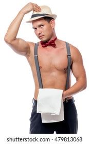 Waiter Stripper Naked Torso Takes Off Stock Photo Shutterstock