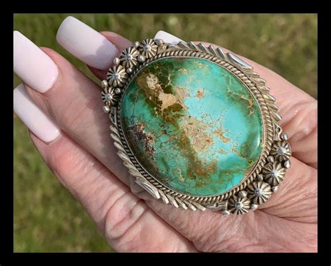 Navajo Huge Green Royston Turquoise Sterling Ring Ben Begay