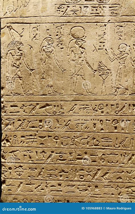 Ancient Egyptian Hieroglyphic Cuneiform Writing Stock Image Image Of