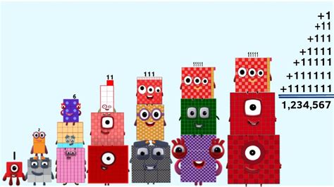 Numberblocks Combine Become Values 1 To 1111111 And Total Plus Value