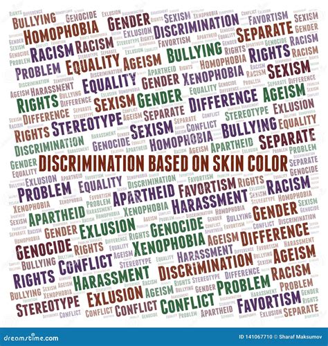 Discrimination Based On Skin Color Type Of Discrimination Word Cloud Stock Illustration