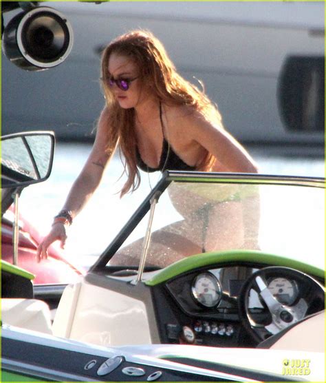 Lindsay Lohan Strips Down To Bikini During Mykonos Vacation Photo Bikini Lindsay