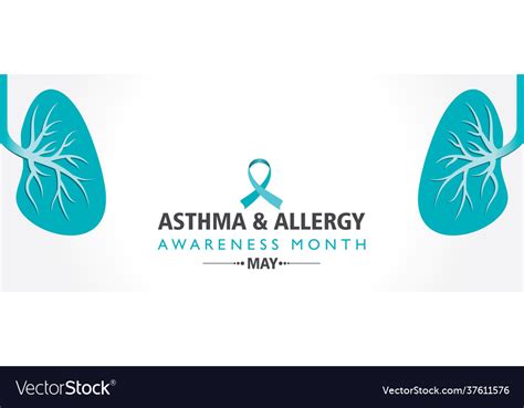 Asthma And Allergy Awareness Month Observed Each Vector Image