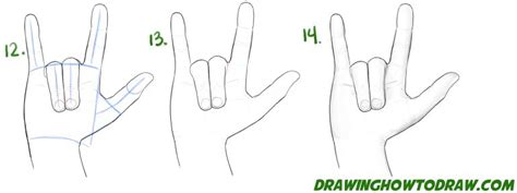 How To Draw Love Hands Sign Language For Love Easy Step By Step
