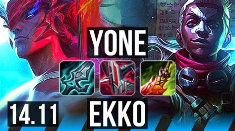 YONE Vs EKKO MID 71 Winrate 8 Solo Kills 10 2 5 Legendary NA