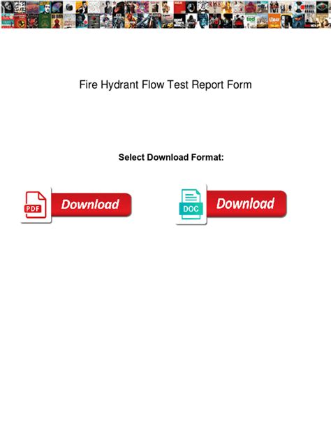 Fillable Online Fire Hydrant Flow Test Report Form Fire Hydrant Flow Test Report Form Boasts