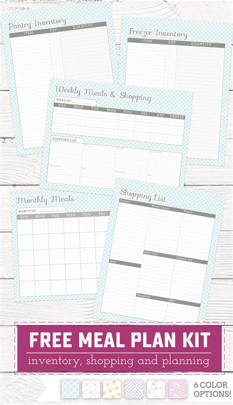 Free Meal Plan Kit With Inventory Sweet Anne Designs